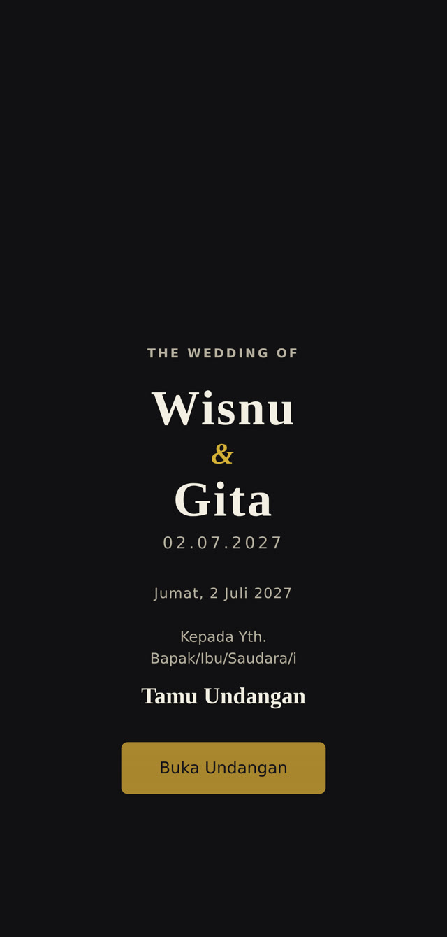 Contoh undangan digital XaXi Invitation di layar ponsel