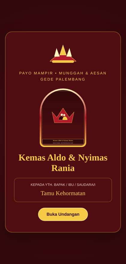 Pratinjau tema Swarna Sriwijaya — Adat Palembang Aesan Gede